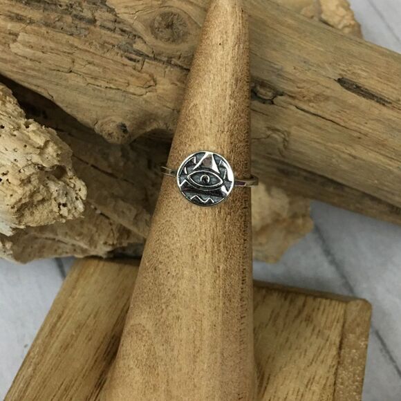 Eye OF Providence Sterling Silver Toe Ring Midi Ring - Picture 1 of 5
